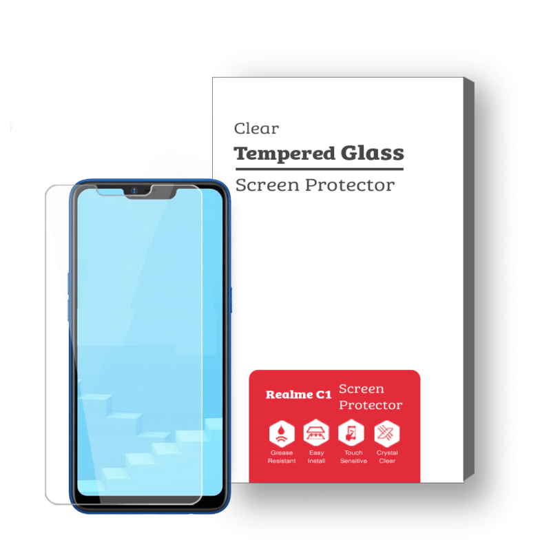 Realme C1 9H Premium Tempered Glass Screen Protector [2 Pack]