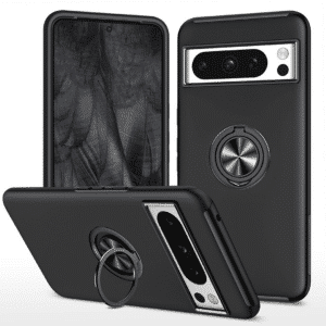 Google Pixel 8 Pro Case Cover Magnetic Ring Holder Shockproof- Black