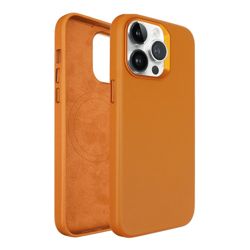 iPhone 15 Case Cover Polyurethane Leather Compatible with Magsafe