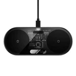 Baseus Digital LED Display Dual Wireless Charger With Digital Display 20W (WXSX010101)-Black